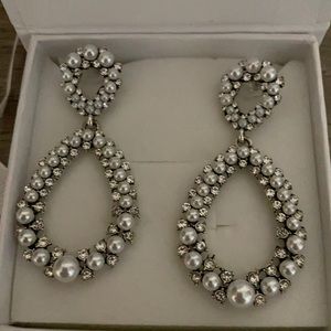 Pearl and crystal earrings